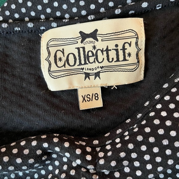 Collectif Polka Dot Pencil Dress - Picture 3 of 4